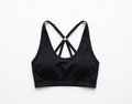 Black sports bra on a white background